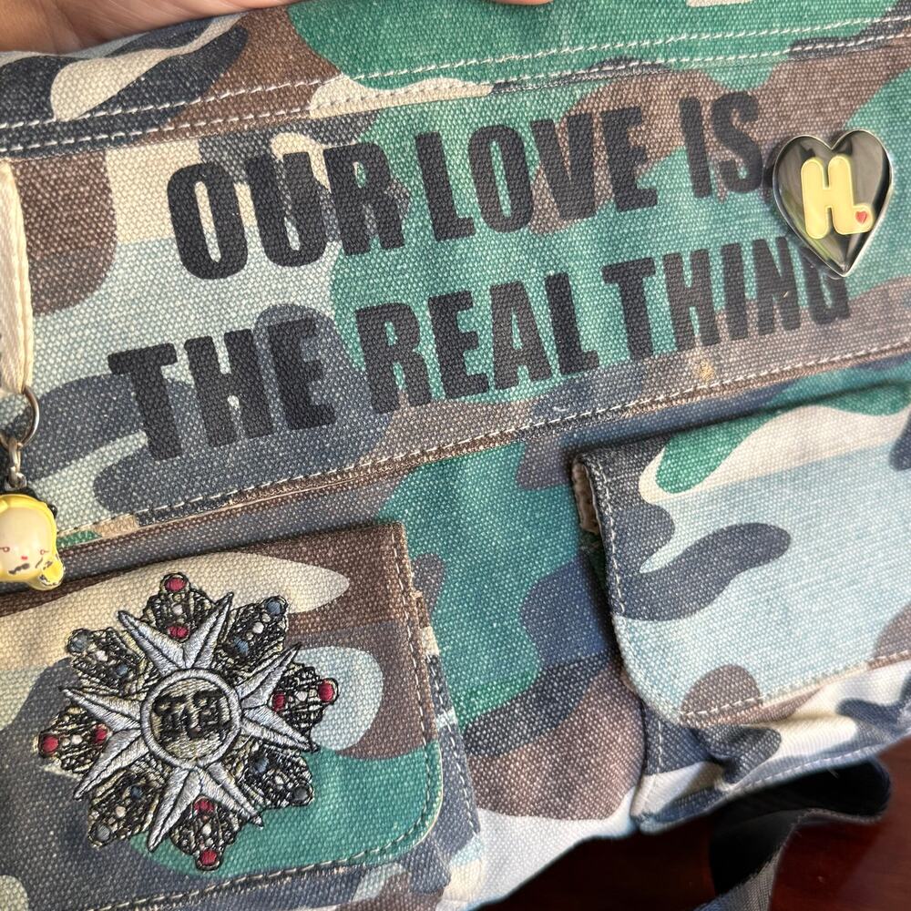 VTG Y2K Harajuku Lovers Gwen Stefani camouflage crossbody messenger bag - Picture 7 of 14